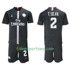 Koszulka Paris Saint-Germain T.Silva 2 Jodan Czarny Dziecięcy Trzeci Koszulki Piłkarskie 2018-2019 Krótki Rękaw